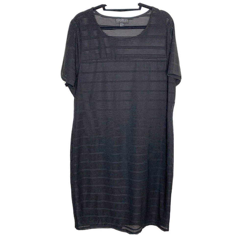 Forever21 Plus Bodycon Mini Dress Solid Black 3X